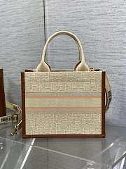 Dior Small Book Tote Beige Dior Oblique Raffia 26.5x22x14cm - 3