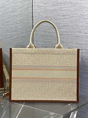 Dior Medium Book Tote Beige Dior Oblique Raffia 36x16x27cm - 3