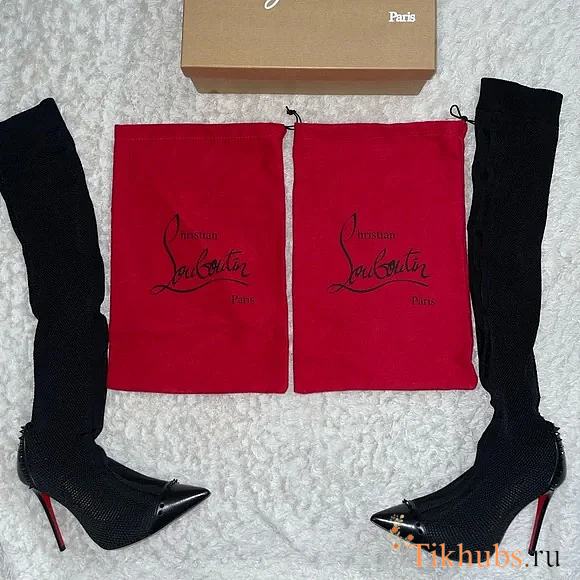 Christian Louboutin Dovi Dova 100 Black Sock Boot - 1
