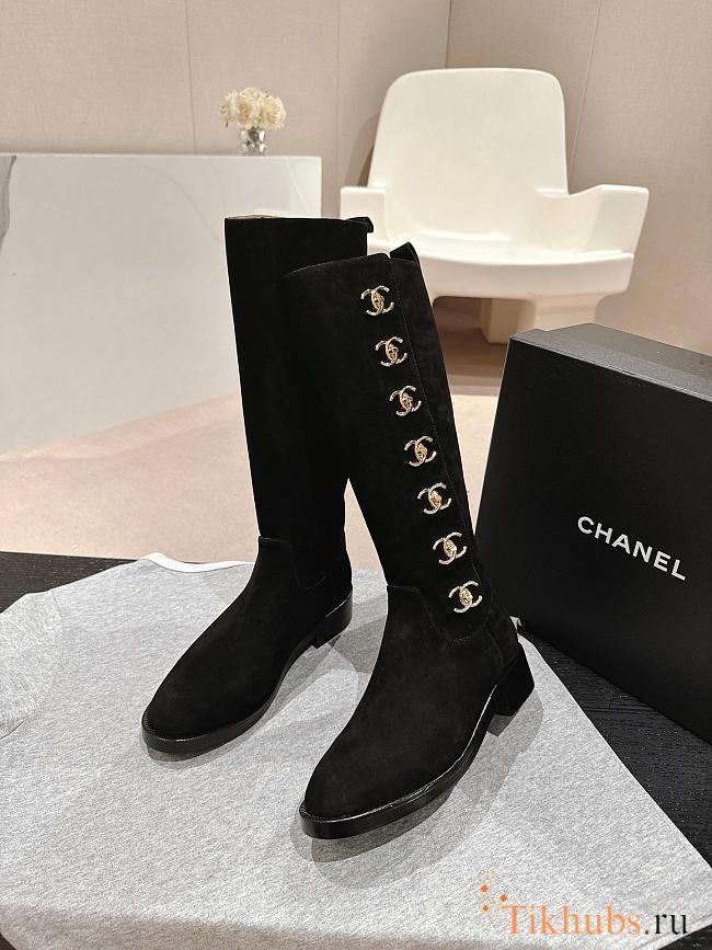Chanel Black Suede Boot - 1