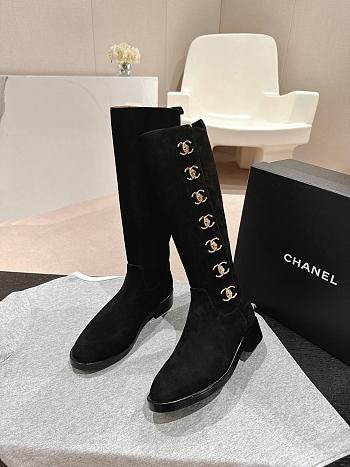 Chanel Black Suede Boot