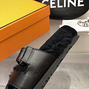 Hermès Chypre Sandals Shearling Black - 5