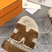 Hermès Chypre Sandals Shearling Brown Suede - 3