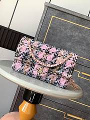 Chanel Flap Bag Tweed Gold Pink Black Beige 25cm - 1