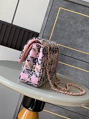 Chanel Flap Bag Tweed Gold Pink Black Beige 25cm - 3