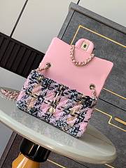 Chanel Flap Bag Tweed Gold Pink Black - 4