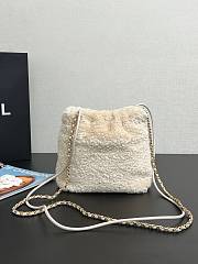 Chanel Mini 22 Bag Fleece Gold White 20x19x6cm - 6