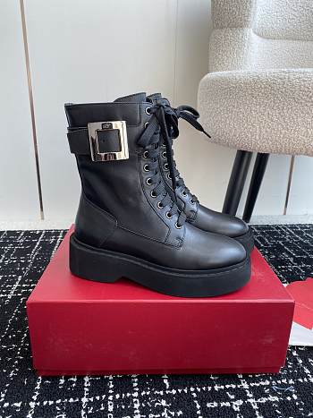 Viv' Rangers Combat Boots Black Leather