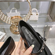 Miu Miu Leather Mary Jane Ballerina Flats Black - 5