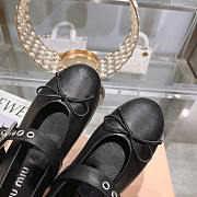 Miu Miu Leather Mary Jane Ballerina Flats Black - 3