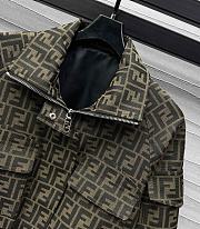 Fendi Blouson Brown FF Canvas Jacket - 3