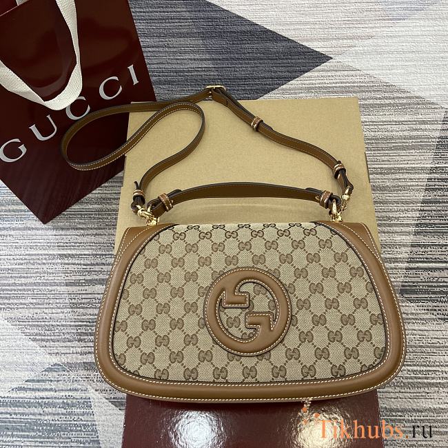 Gucci Blondie Medium Top Handle Bag Dark Brown 32x17x10cm - 1