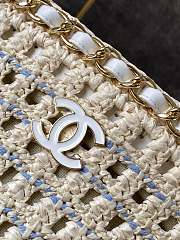 Chanel Tote Bag Crochet White 21x33x11cm - 6