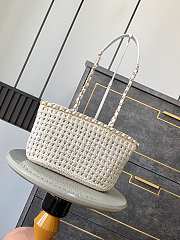 Chanel Tote Bag Crochet White 21x33x11cm - 5