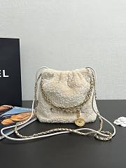 Chanel Mini 22 Bag Fleece Gold White 20x19x6cm - 1