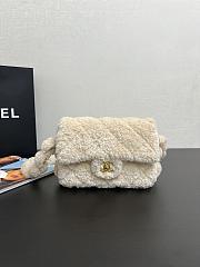 Chanel Small Flap Bag Fleece Gold White 20x14x6.5cm - 1