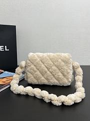 Chanel Small Flap Bag Fleece Gold White 20x14x6.5cm - 6