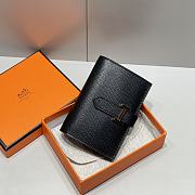 Hermes Compact Wallet Black Gold 11x8x3cm - 1