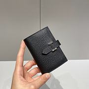 Hermes Compact Wallet Black Silver 11x8x3cm - 1