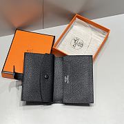 Hermes Compact Wallet Black Silver 11x8x3cm - 4