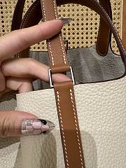 Hermes Picotin 18 White Brown Bag 18x13x9cm - 5