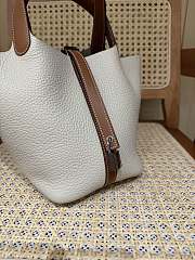 Hermes Picotin 18 White Brown Bag 18x13x9cm - 3