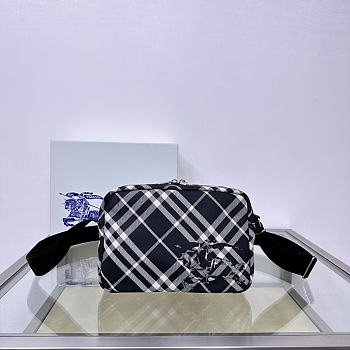 Burberry Check Crossbody Bag Black 25x12x18cm