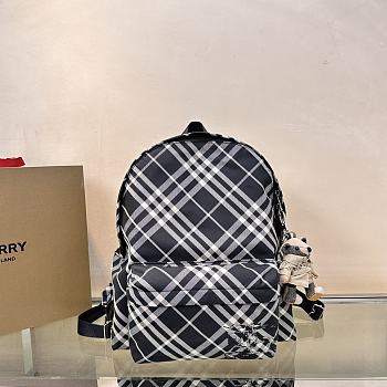 Burberry Check Backpack Black 35x14x41cm