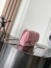 Chanel Mini Flap Bag Pink Sequins 20x15x7cm - 5