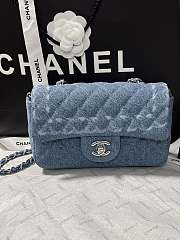 Chanel Flap Bag Blue Denim 20cm - 1