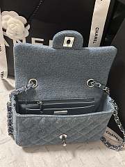 Chanel Flap Bag Blue Denim 20cm - 6