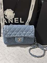 Chanel Flap Bag Blue Denim 20cm - 5