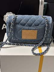 Chanel Flap Bag Blue Denim 20cm - 3