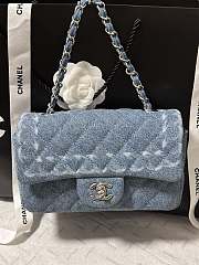 Chanel Flap Bag Blue Denim 20cm - 2