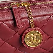 Chanel Mini Camera Case Lambskin Gold Burgundy 18x12x7cm - 3