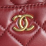 Chanel Mini Camera Case Lambskin Gold Burgundy 18x12x7cm - 2