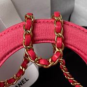 Chanel Kelly Bag Pink Fabric Gold 19x13x7cm - 2