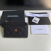 Chanel Card Holder Black Caviar Gold 12x7.5x2.5cm - 1