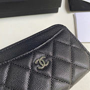 Chanel Card Holder Black Caviar Silver 12x7.5x2.5cm - 2