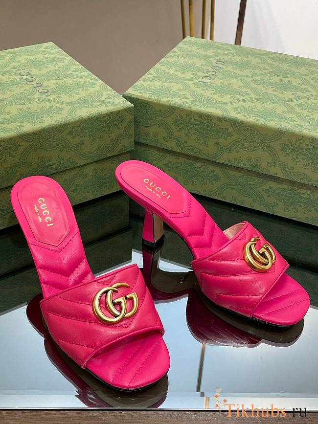 Gucci Double GG Marmont Fuchsia Pink 7.5cm - 1