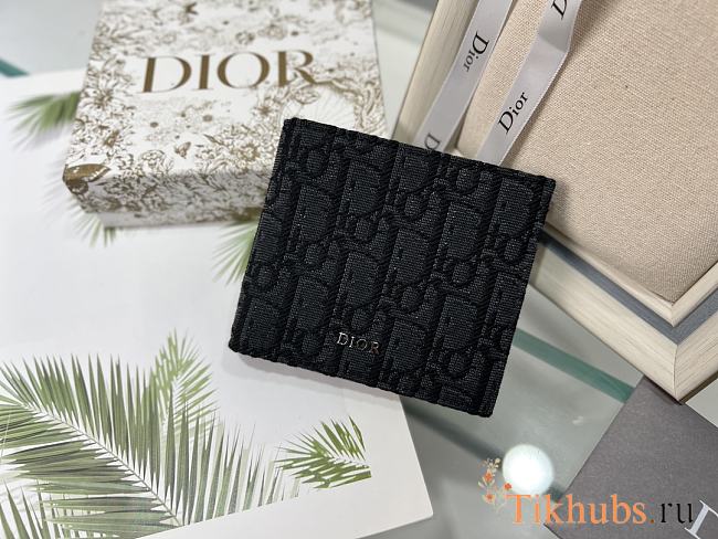 Dior Wallet Black Oblique 11.5x9.5cm - 1