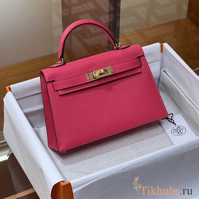 Hermes Mini Kelly Pink Gold Epsom 19cm - 1