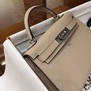 Hermes Mini Kelly 19 Nude Epsom Silver 19cm - 5