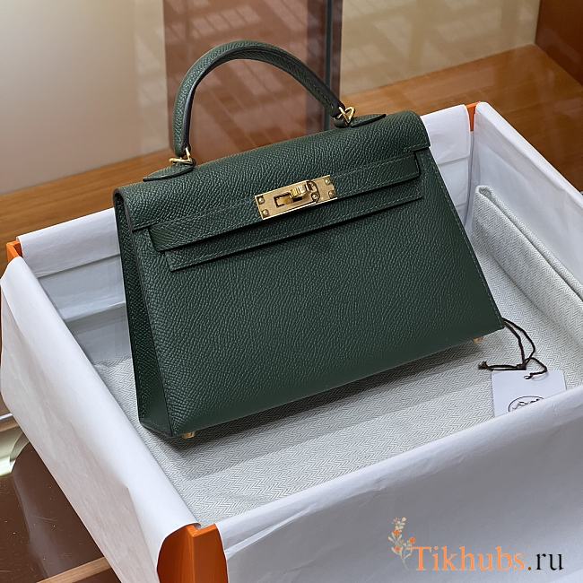 Hermes Mini Kelly Dark Green Gold 19cm - 1