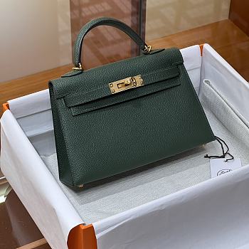 Hermes Mini Kelly Dark Green Gold 19cm