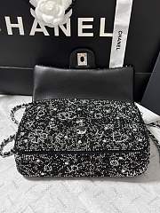 Chanel Flap Bag Sequins Black 20cm - 3