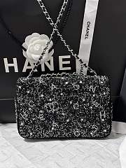 Chanel Flap Bag Sequins Black 20cm - 4