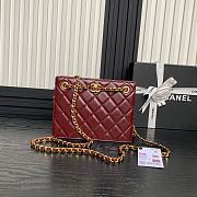 Chanel Small shopping Bag Lambskin Dark Brown 21x16x7cm - 1