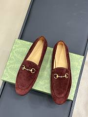 Gucci Wine Suede Loafer - 4