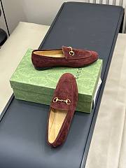 Gucci Wine Suede Loafer - 3